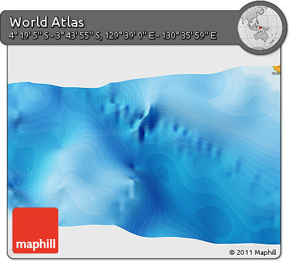 Political 3D Map of the Area around 4° 1' 30" S, 130° 7' 30" E