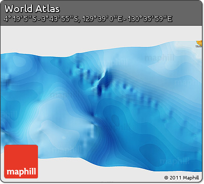 Political 3D Map of the Area around 4° 1' 30" S, 130° 7' 30" E