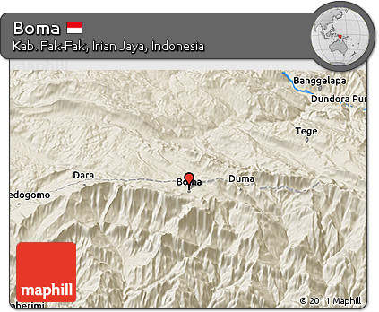 Shaded Relief 3D Map of Boma
