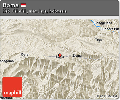 Shaded Relief 3D Map of Boma