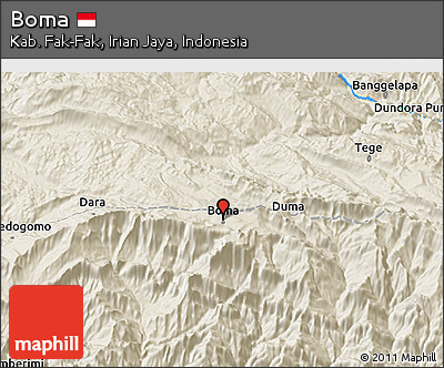 Shaded Relief 3D Map of Boma