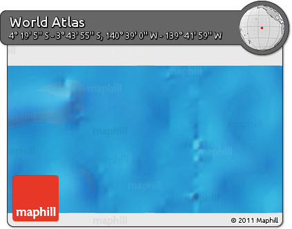 Physical 3D Map of the Area around 4° 1' 30" S, 140° 10' 30" W
