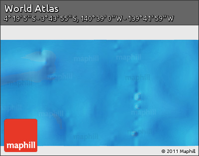 Physical 3D Map of the Area around 4° 1' 30" S, 140° 10' 30" W