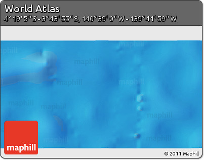 Physical 3D Map of the Area around 4° 1' 30" S, 140° 10' 30" W