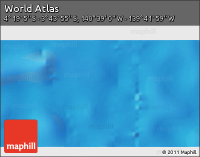 Shaded Relief 3D Map of the Area around 4° 1' 30" S, 140° 10' 30" W