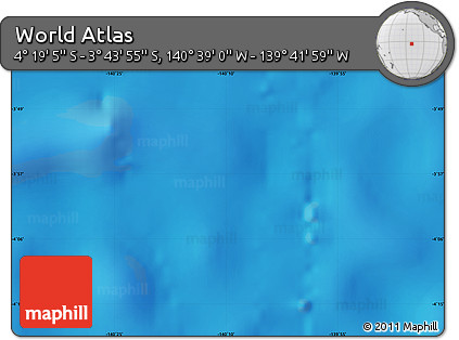 Physical Map of the Area around 4° 1' 30" S, 140° 10' 30" W