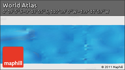 Physical Panoramic Map of the Area around 4° 1' 30" S, 140° 10' 30" W