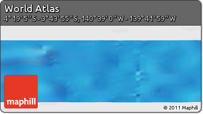 Physical Panoramic Map of the Area around 4° 1' 30" S, 140° 10' 30" W