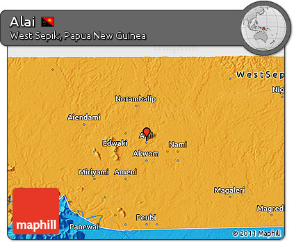 Political 3D Map of Alai