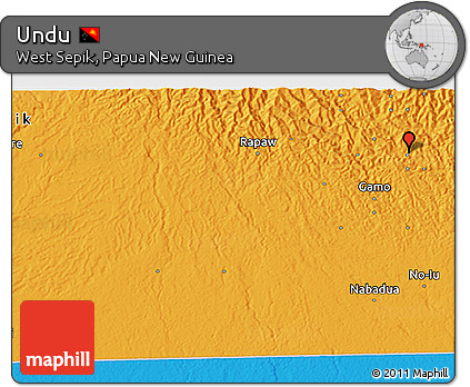 Political 3D Map of Undu
