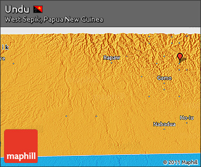 Political 3D Map of Undu