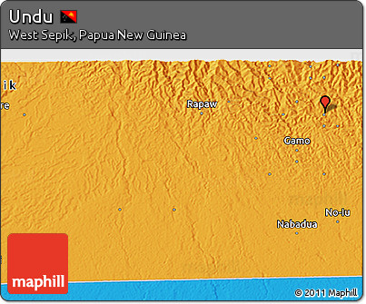 Political 3D Map of Undu