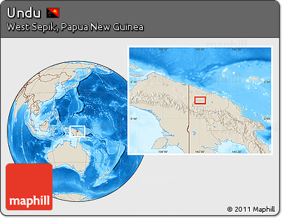 Shaded Relief Location Map of Undu