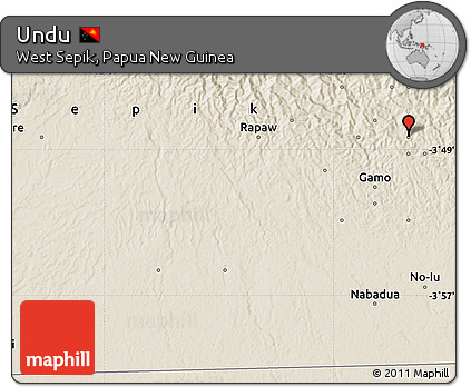 Shaded Relief Map of Undu
