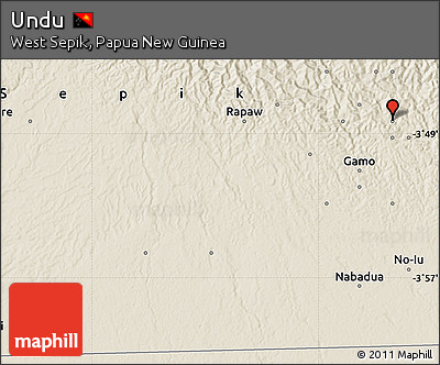 Shaded Relief Map of Undu