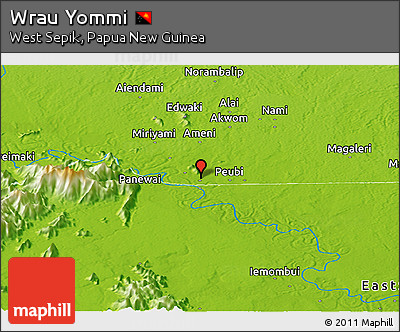 Physical Panoramic Map of Wrau Yommi