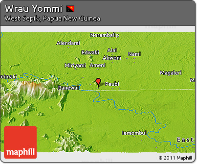 Physical Panoramic Map of Wrau Yommi