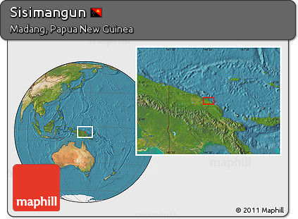 Satellite Location Map of Sisimangun