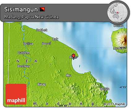 Physical Map of Sisimangun