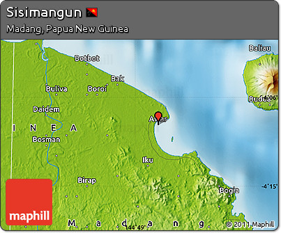 Physical Map of Sisimangun