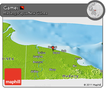 Physical Panoramic Map of Gamei