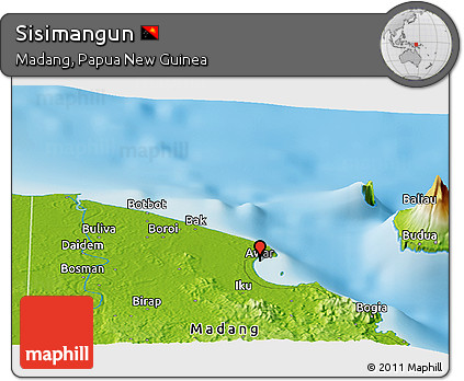 Physical Panoramic Map of Sisimangun