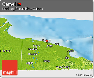 Physical Panoramic Map of Gamei