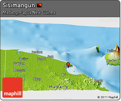 Physical Panoramic Map of Sisimangun