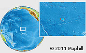 Physical Location Map of the area around 4° 1' 30" S, 146° 58' 29" W