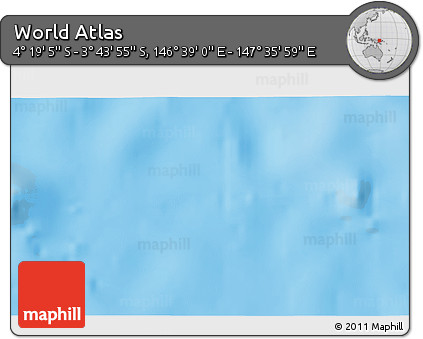 Physical 3D Map of the Area around 4° 1' 30" S, 147° 7' 30" E