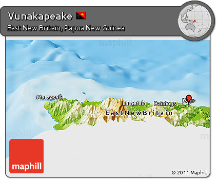 Physical Panoramic Map of Vunakapeake