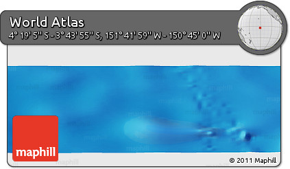 Physical Panoramic Map of the Area around 4° 1' 30" S, 151° 13' 29" W
