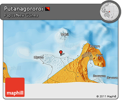 Political 3D Map of Putanagororoi