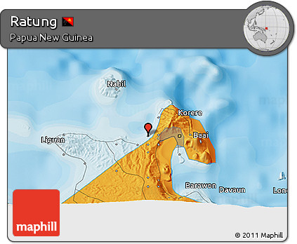 Political 3D Map of Ratung