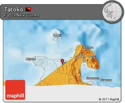 Political 3D Map of Tatoko