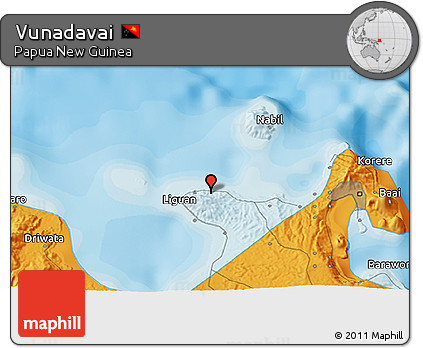 Political 3D Map of Vunadavai