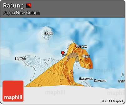Political 3D Map of Ratung