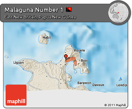 Shaded Relief 3D Map of Malaguna Number 1