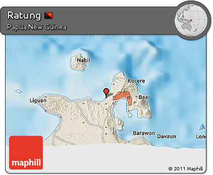 Shaded Relief 3D Map of Ratung
