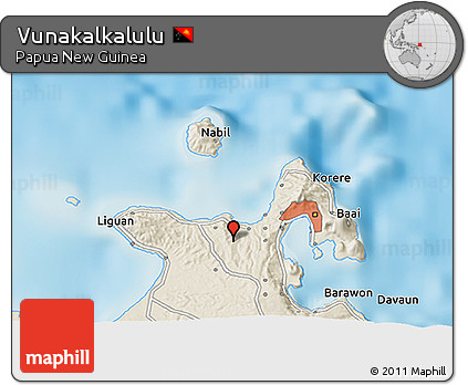 Shaded Relief 3D Map of Vunakalkalulu