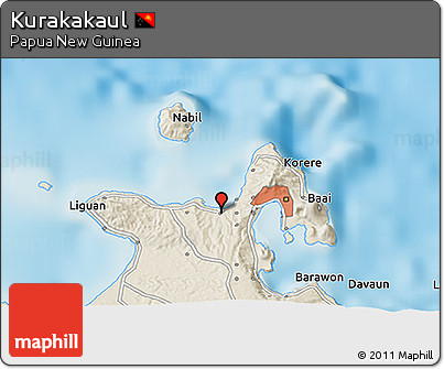 Shaded Relief 3D Map of Kurakakaul