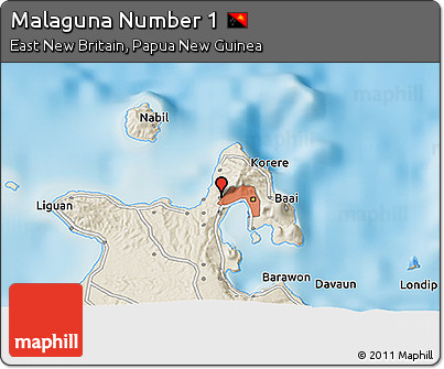 Shaded Relief 3D Map of Malaguna Number 1