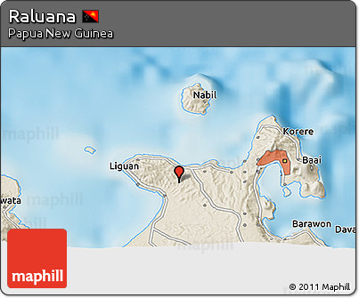 Shaded Relief 3D Map of Raluana