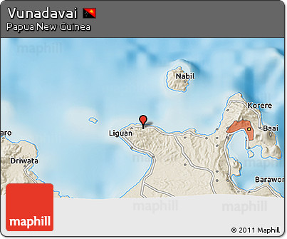 Shaded Relief 3D Map of Vunadavai
