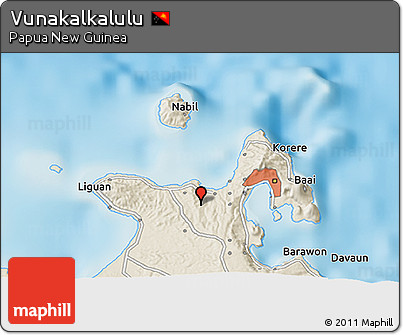 Shaded Relief 3D Map of Vunakalkalulu