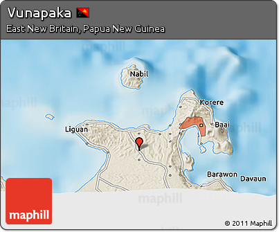 Shaded Relief 3D Map of Vunapaka