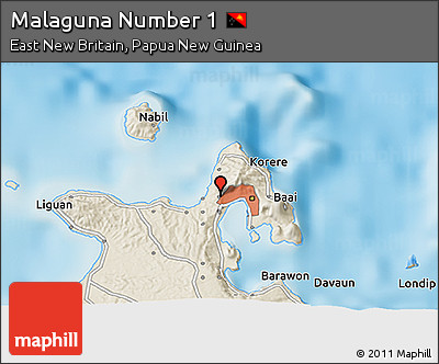 Shaded Relief 3D Map of Malaguna Number 1