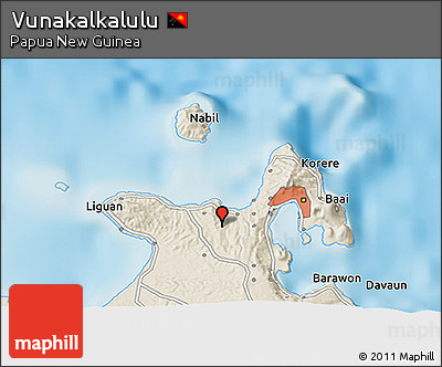 Shaded Relief 3D Map of Vunakalkalulu