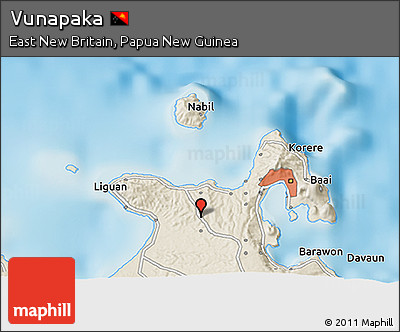 Shaded Relief 3D Map of Vunapaka