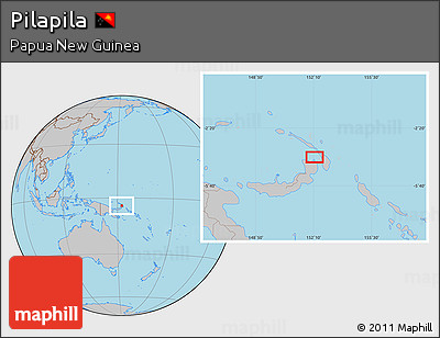 Gray Location Map of Pilapila